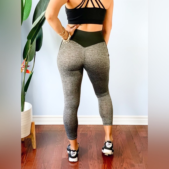 High Waist Fitness Leggings (Grey) - Picture 2 of 5